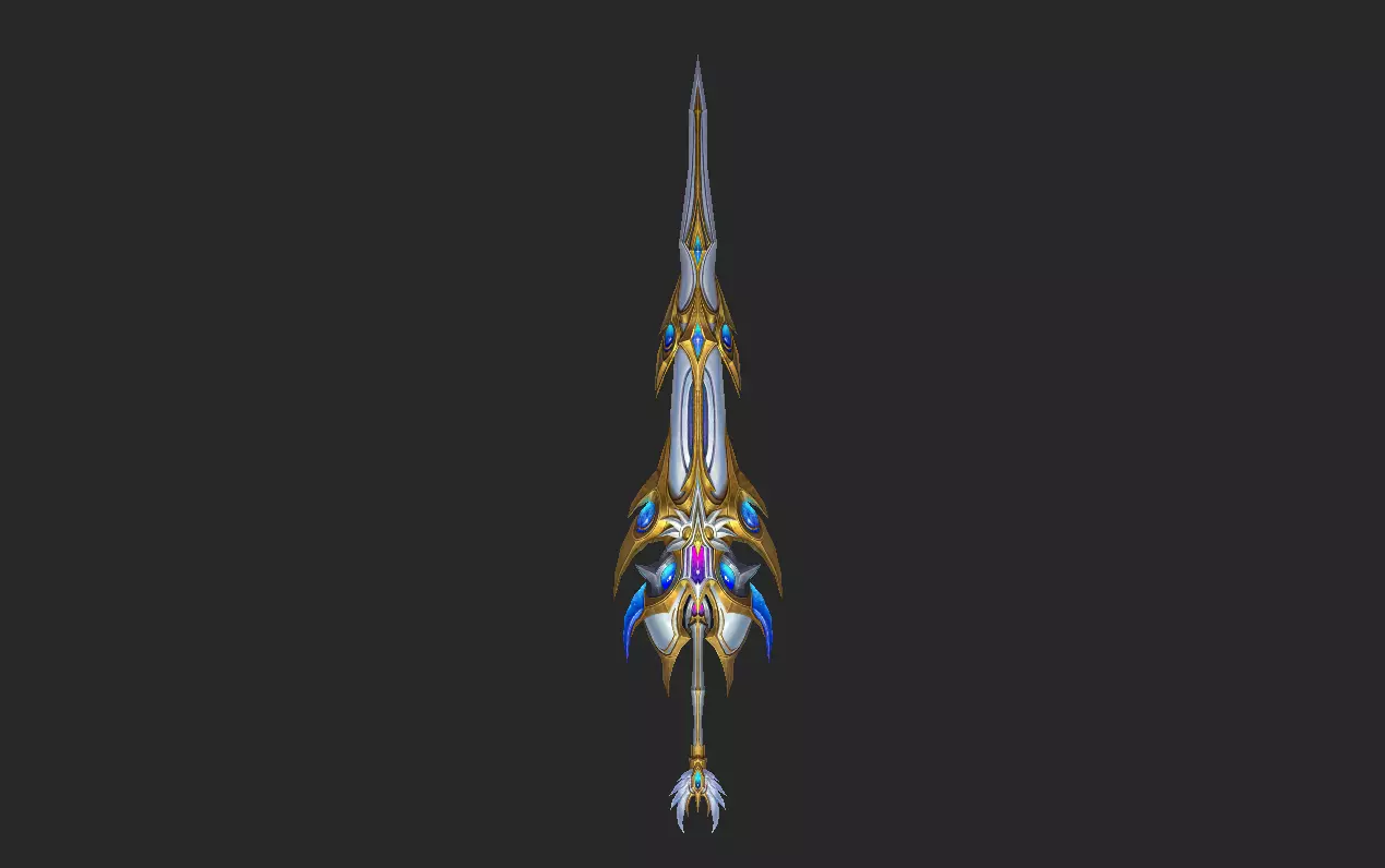 Light Divine Lances of The Archangel Low-poly 3D model_7