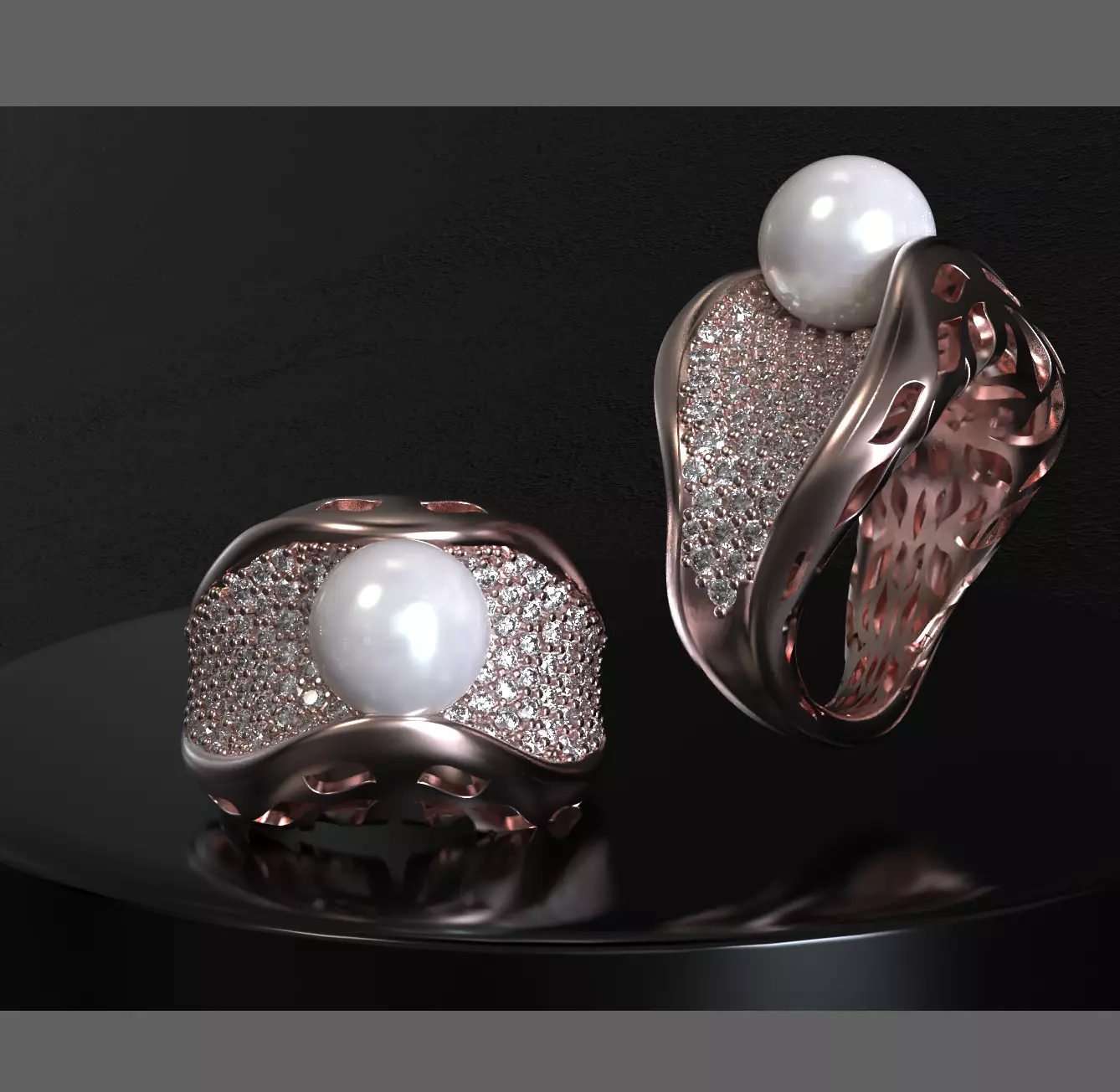 Jewelry Pearl Ring 3D print model