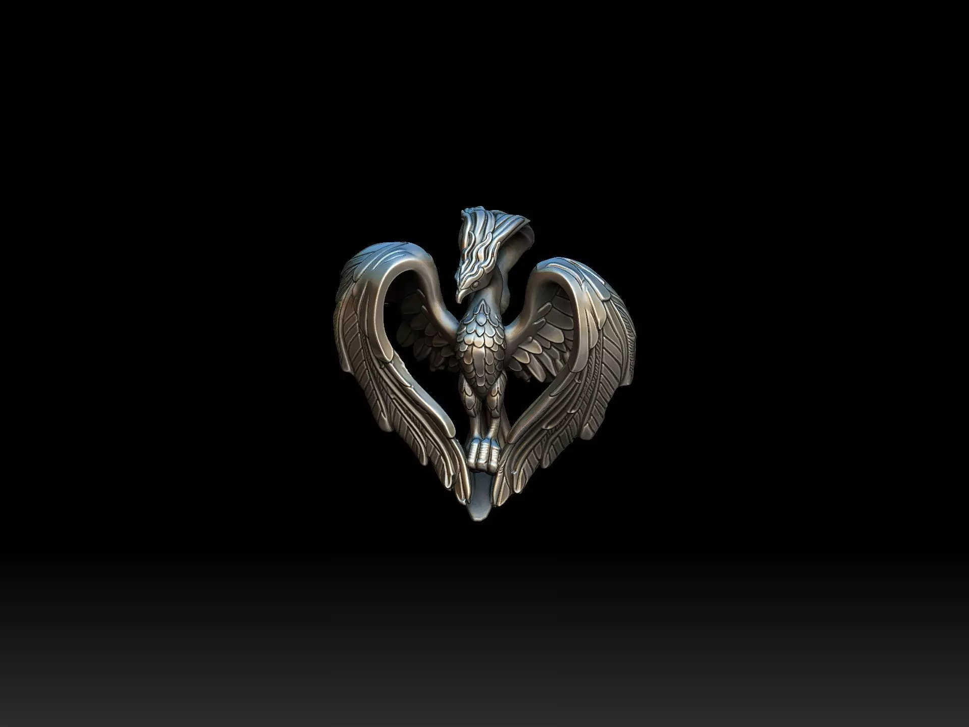 Phoenix Pendant - Mythical Bird Pendant 3D print model_0