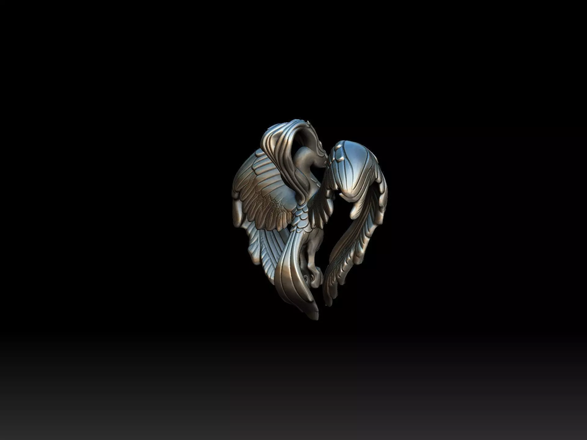 Phoenix Pendant - Mythical Bird Pendant 3D print model_2