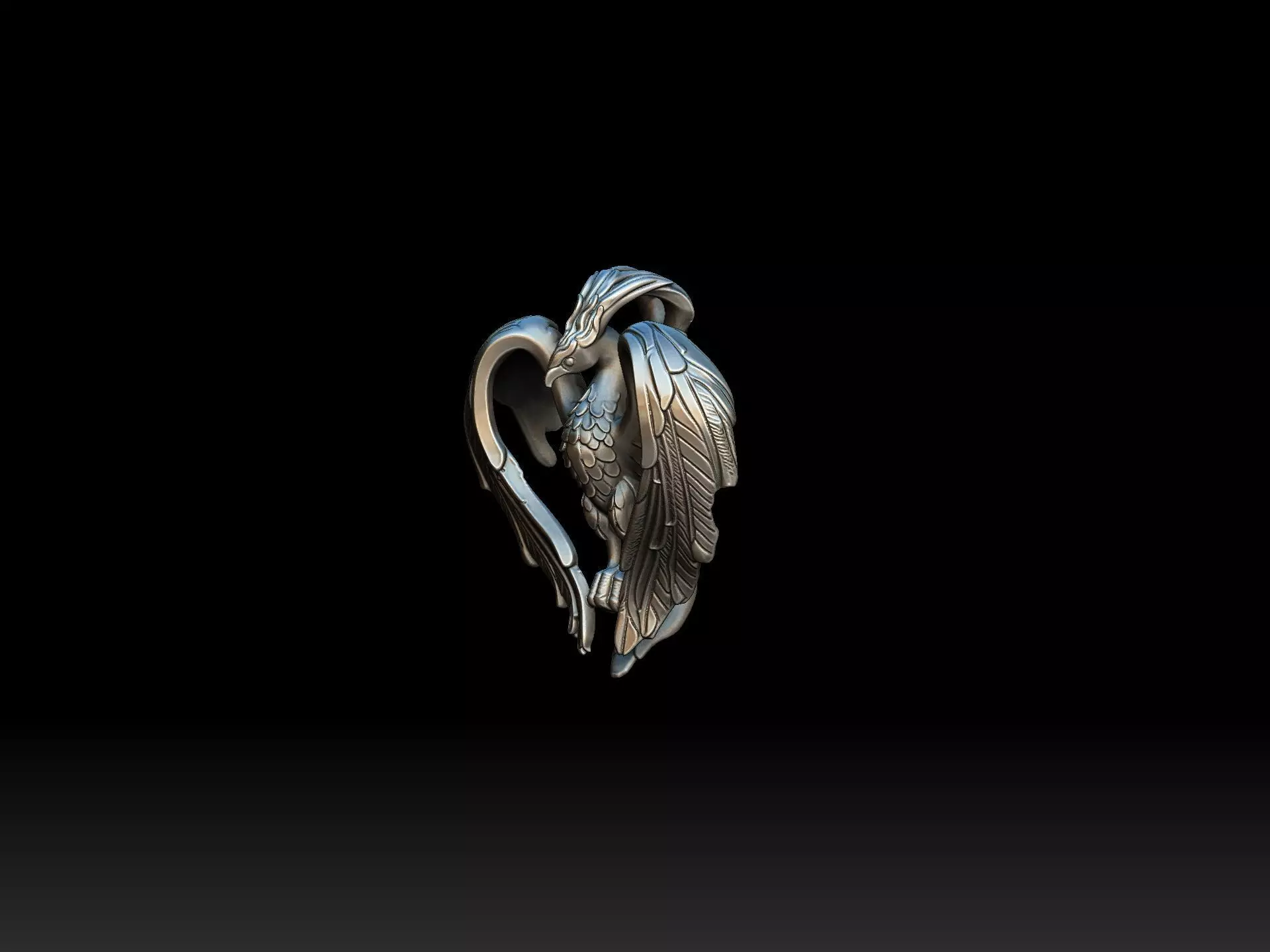 Phoenix Pendant - Mythical Bird Pendant 3D print model_1