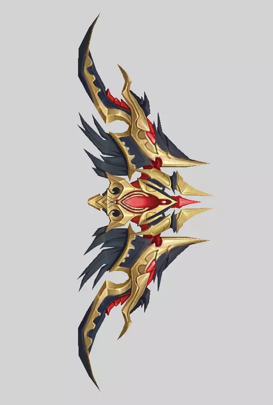 Dark Divine Bows of The Archangel Low-poly 3D model_3