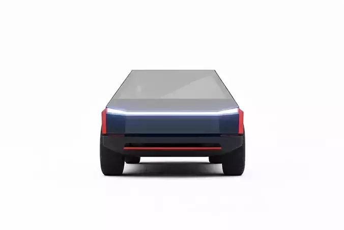 Futuristic Electric Pickup Low-poly 3D model 4
