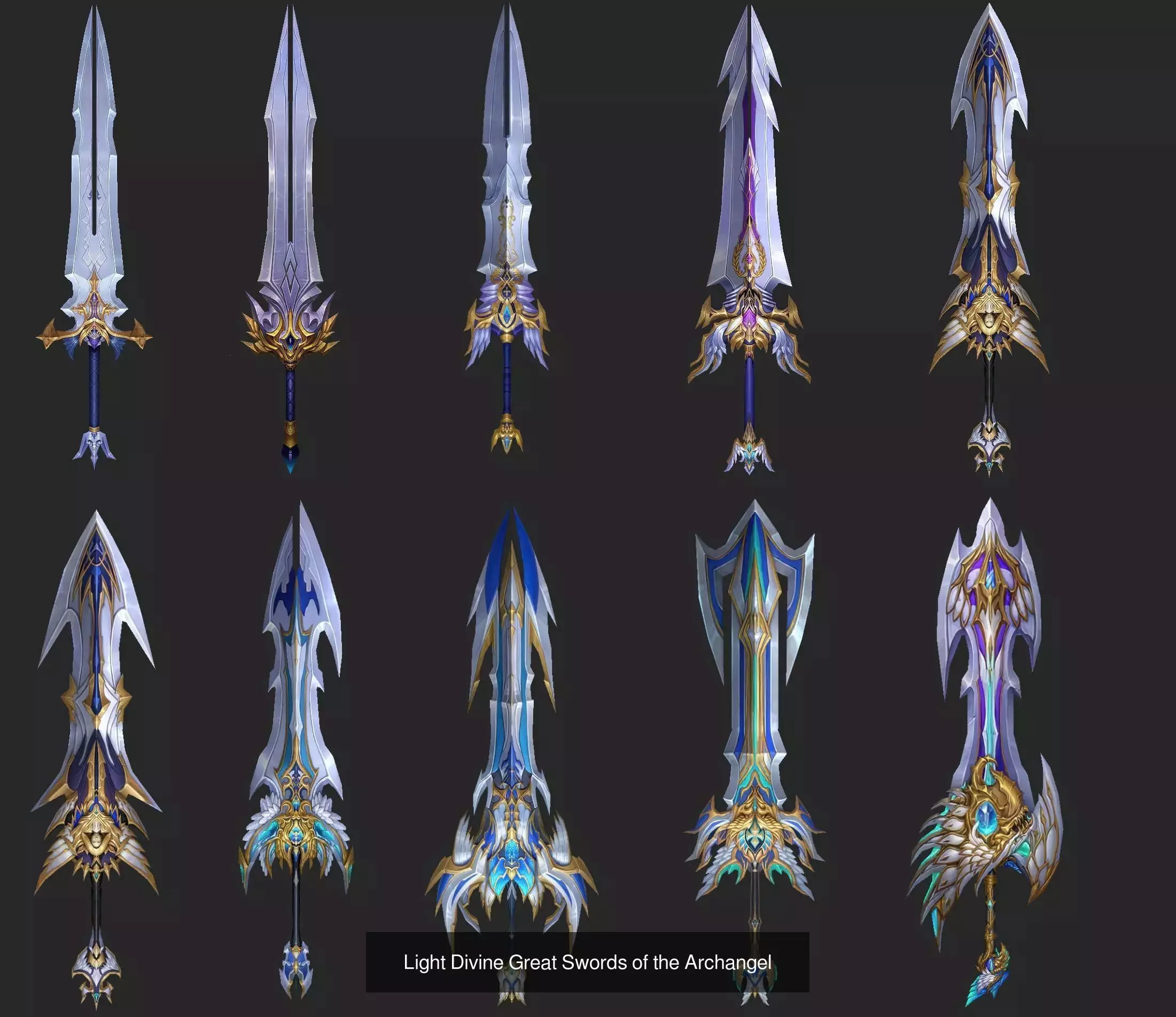 Light Divine Weapons of The Archangel 3D Model Collection_3