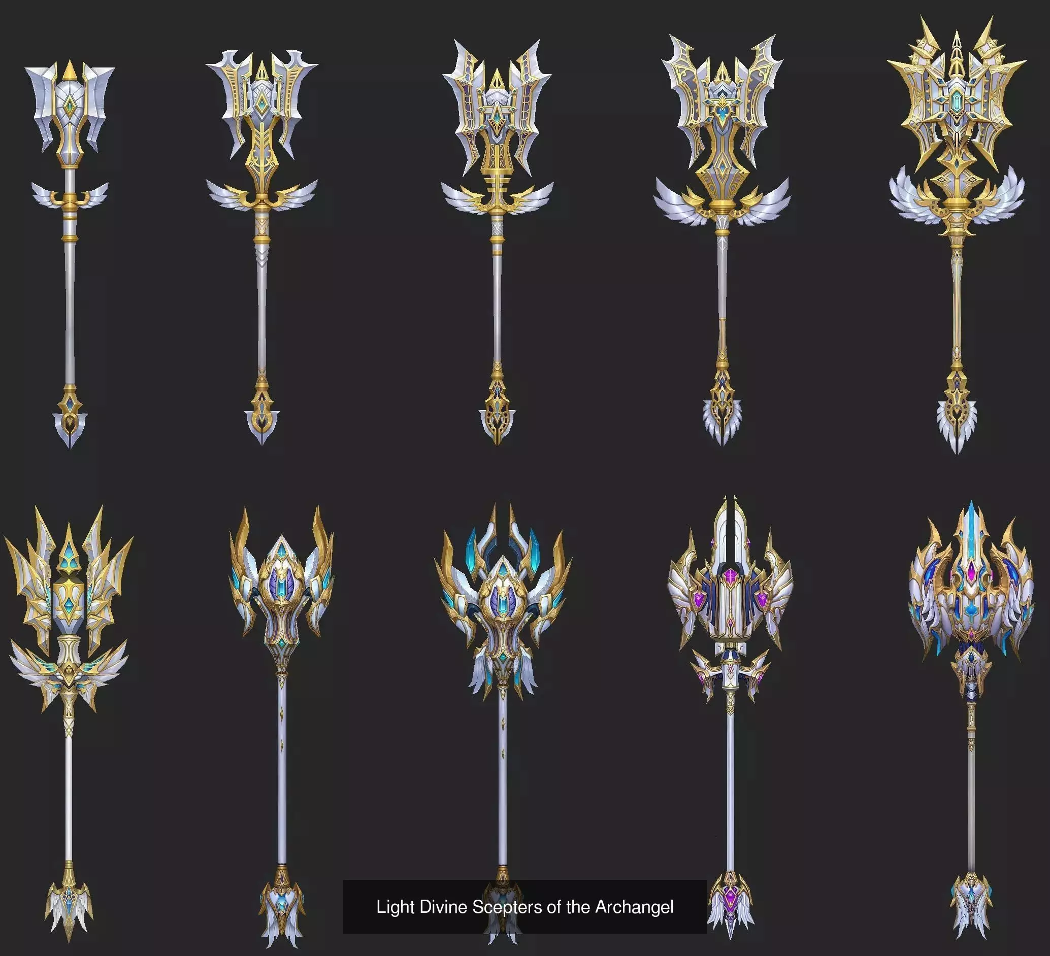 Light Divine Weapons of The Archangel 3D Model Collection_4