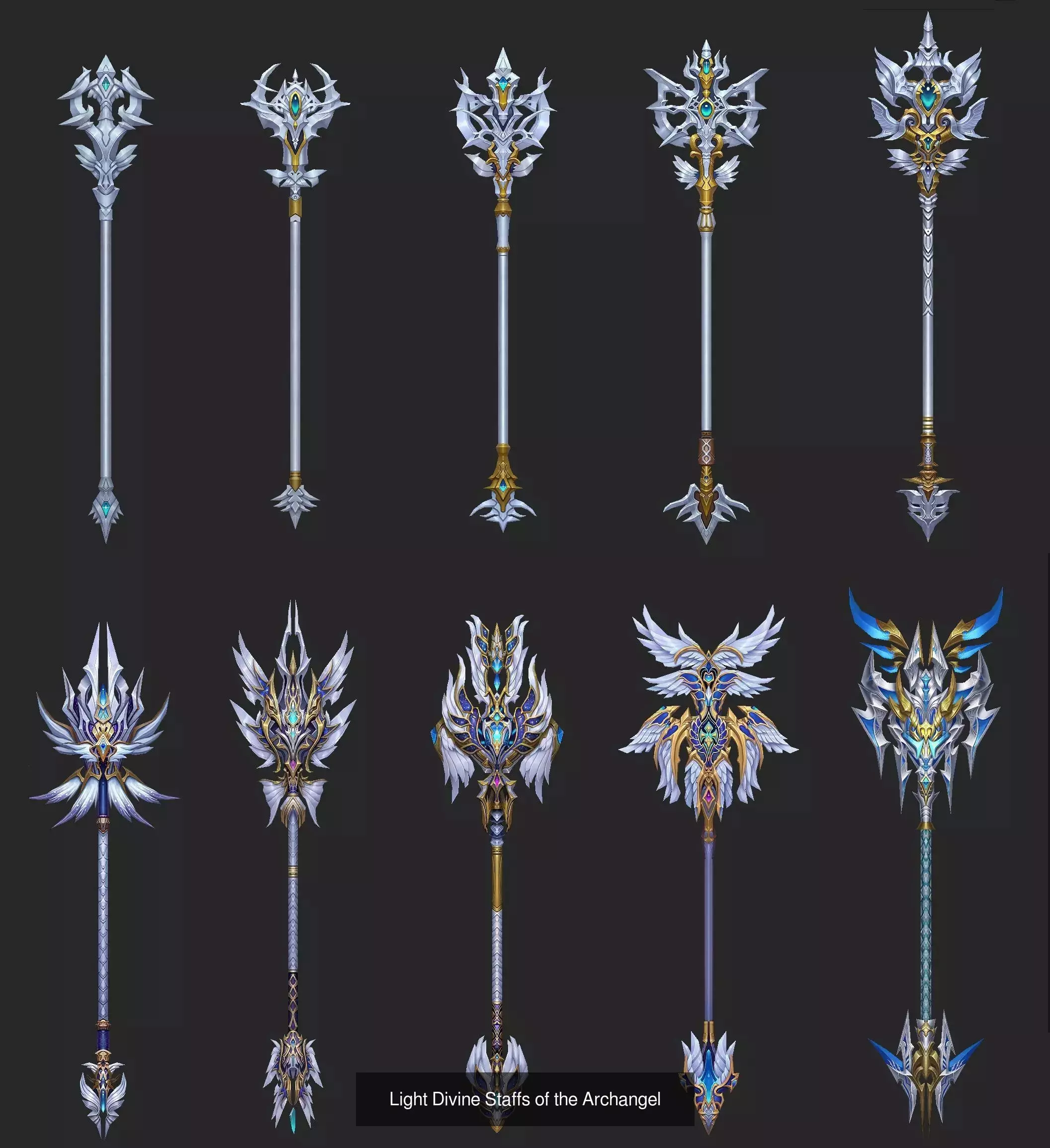 Light Divine Weapons of The Archangel 3D Model Collection_5