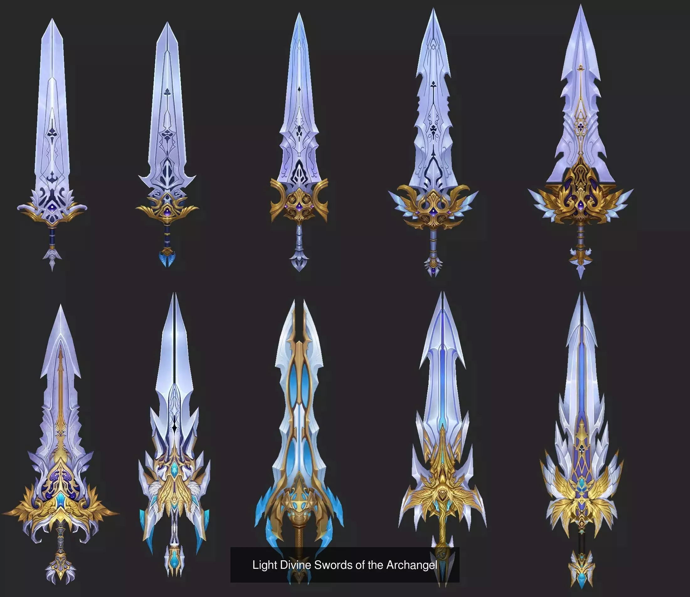 Light Divine Weapons of The Archangel 3D Model Collection_2
