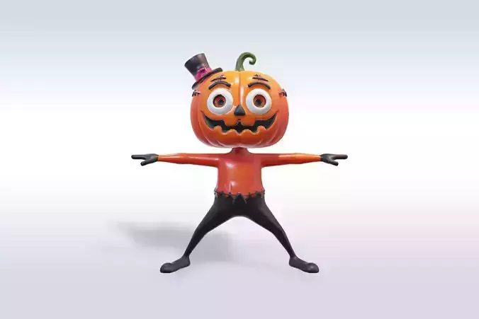 Scarecrow Pumpkin 3D Character 