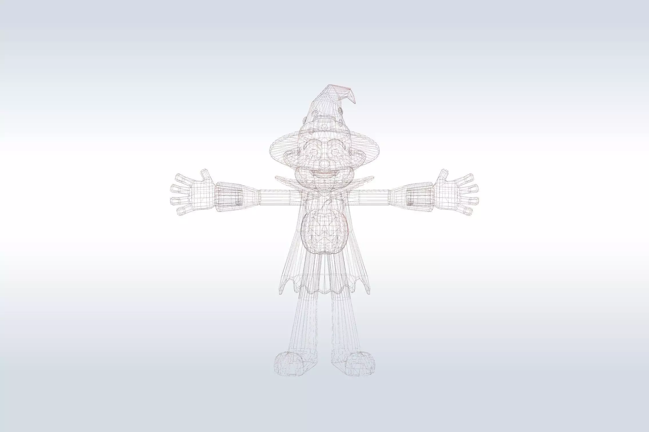 Scarecrow Pumpkin 3D Character Low-poly 3D model_2