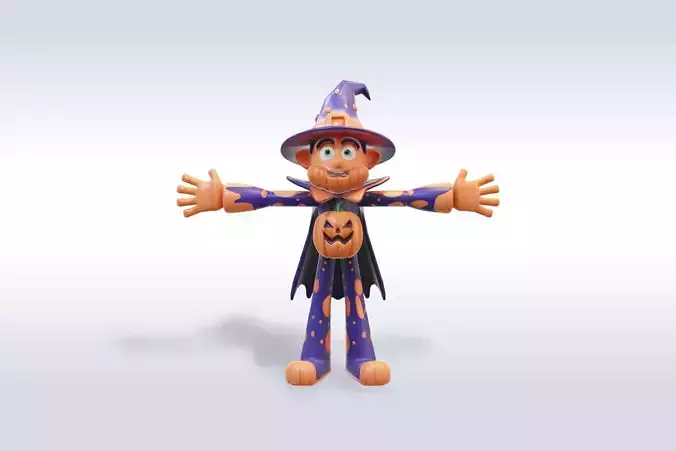 Scarecrow Pumpkin 3D Character