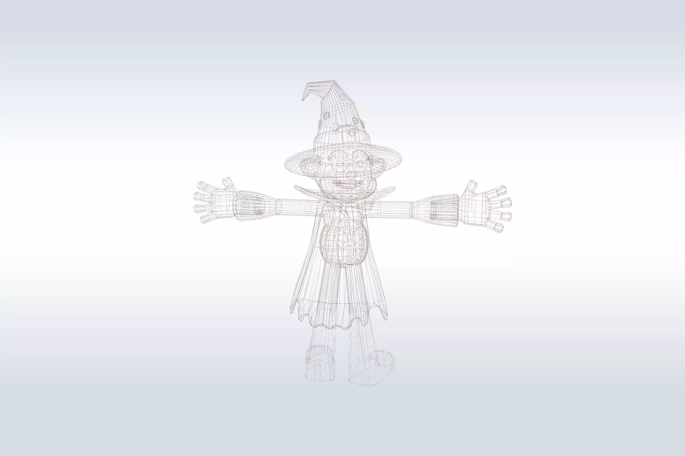 Scarecrow Pumpkin 3D Character Low-poly 3D model_1