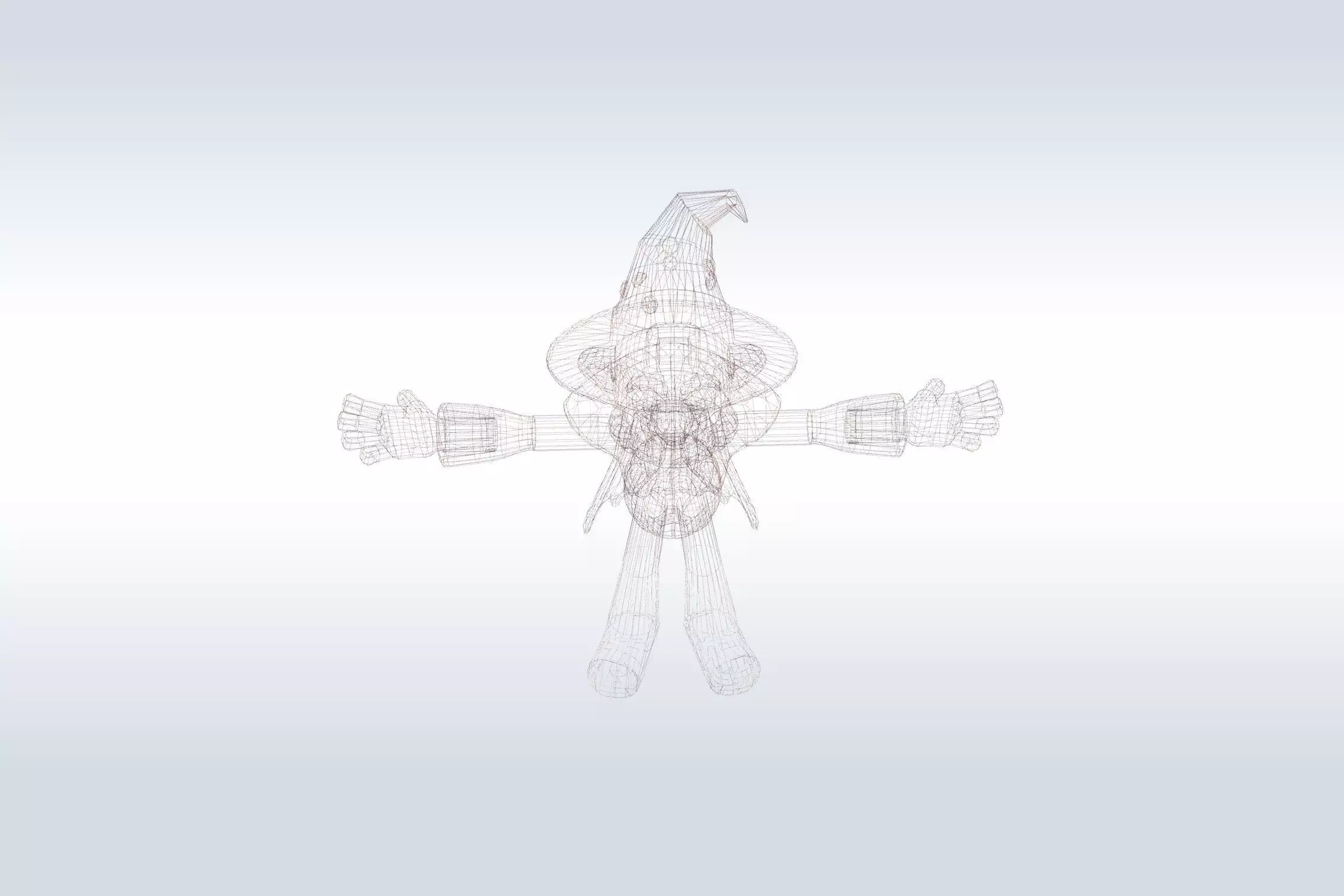 Scarecrow Pumpkin 3D Character Low-poly 3D model_8