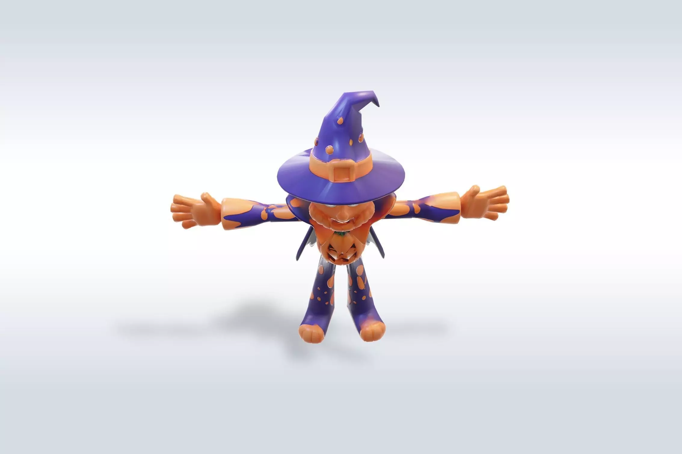 Scarecrow Pumpkin 3D Character Low-poly 3D model_7