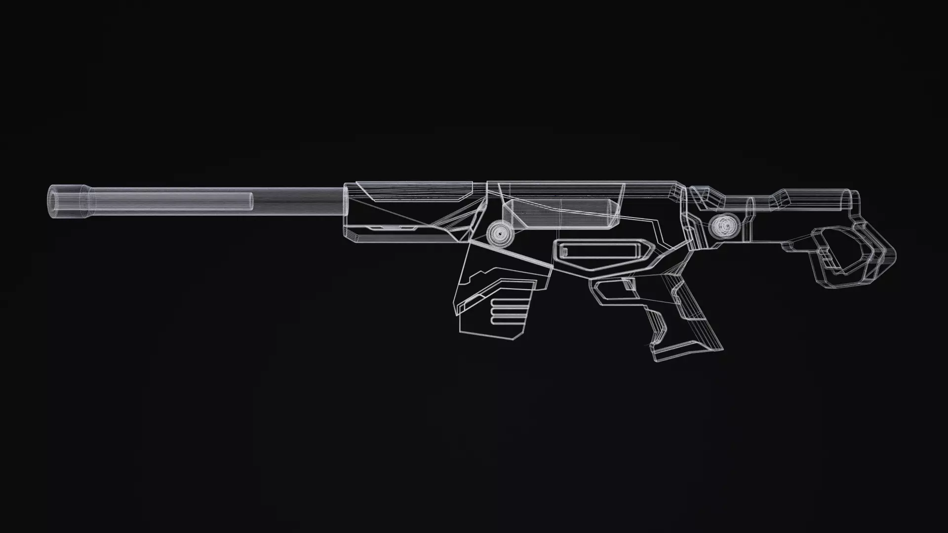 Mirazaer Rifle Scifi Game Ready Free low-poly 3D model_2