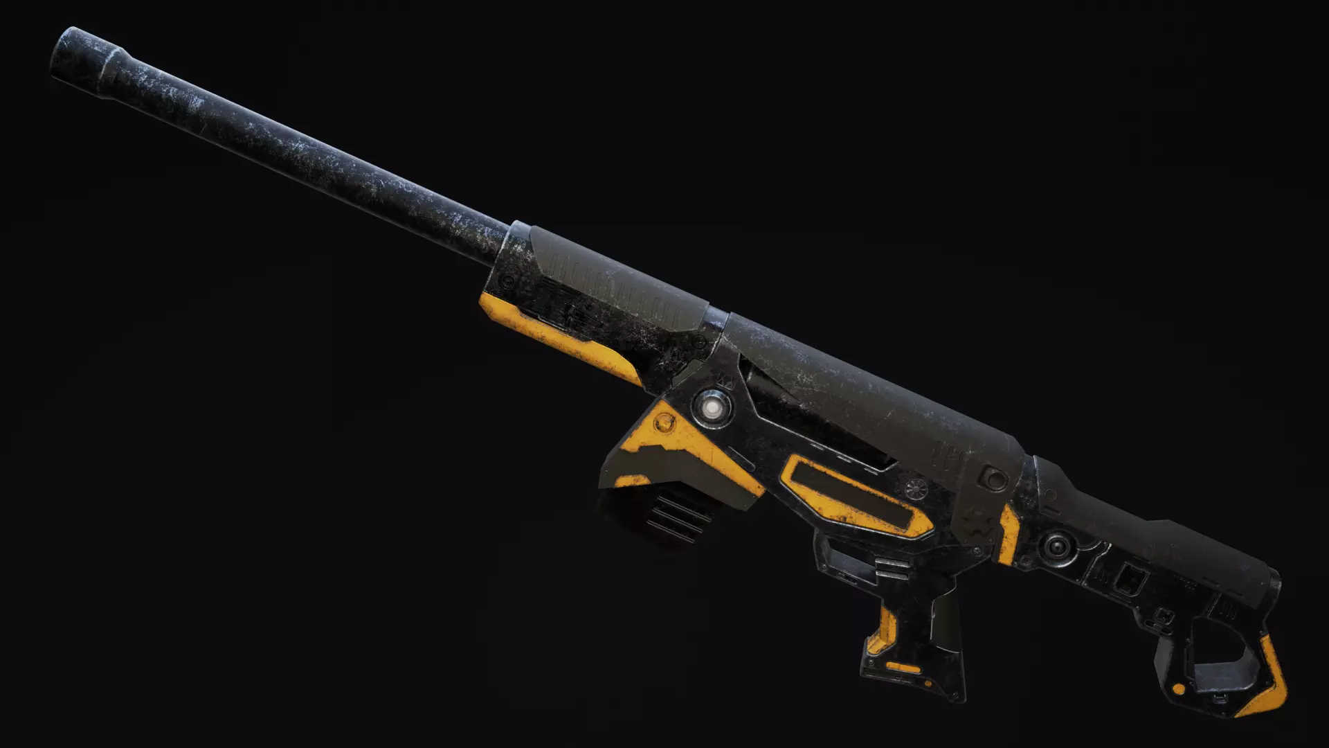 Mirazaer Rifle Scifi Game Ready Free low-poly 3D model_3