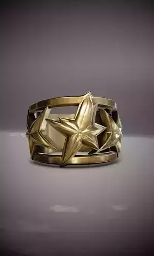 Star Motif Gold Ring 