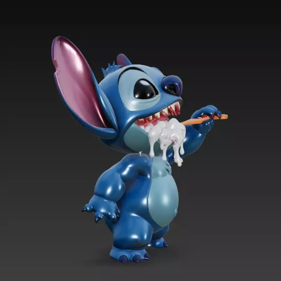 Stitch - Collectable figure 21 brushing teeth 3D print model_2