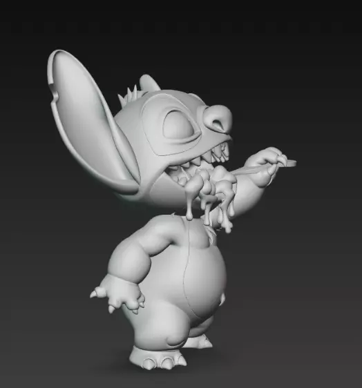 Stitch - Collectable figure 21 brushing teeth 3D print model_3