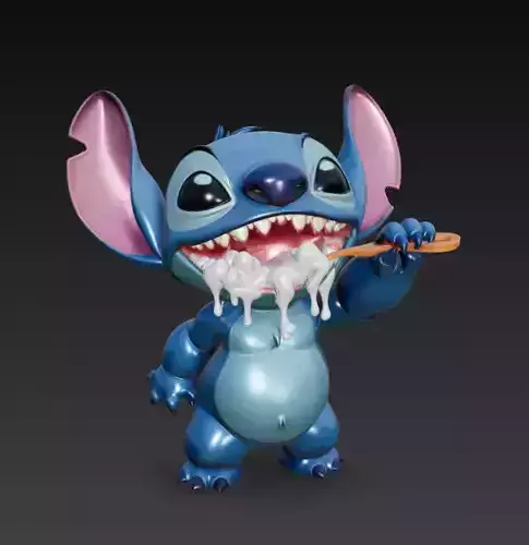 Stitch - Collectable figure 21 brushing teeth