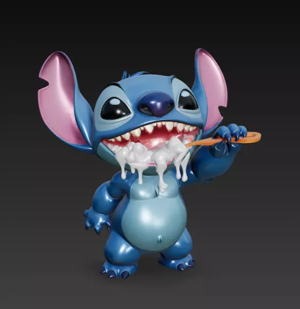 Stitch - Collectable figure 21 brushing teeth 3D print model_0