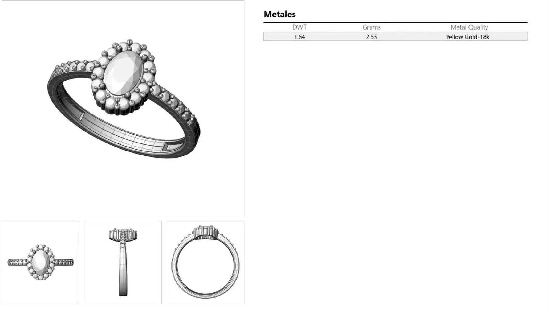 3D Printed Solitaire Ring in 18kt Gold with Emerald and Diamond 3D print model_5
