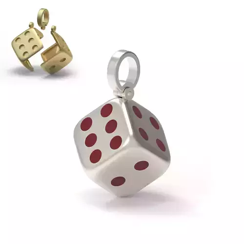 Hollow Dice Pendant Necklace  Lightweight Design