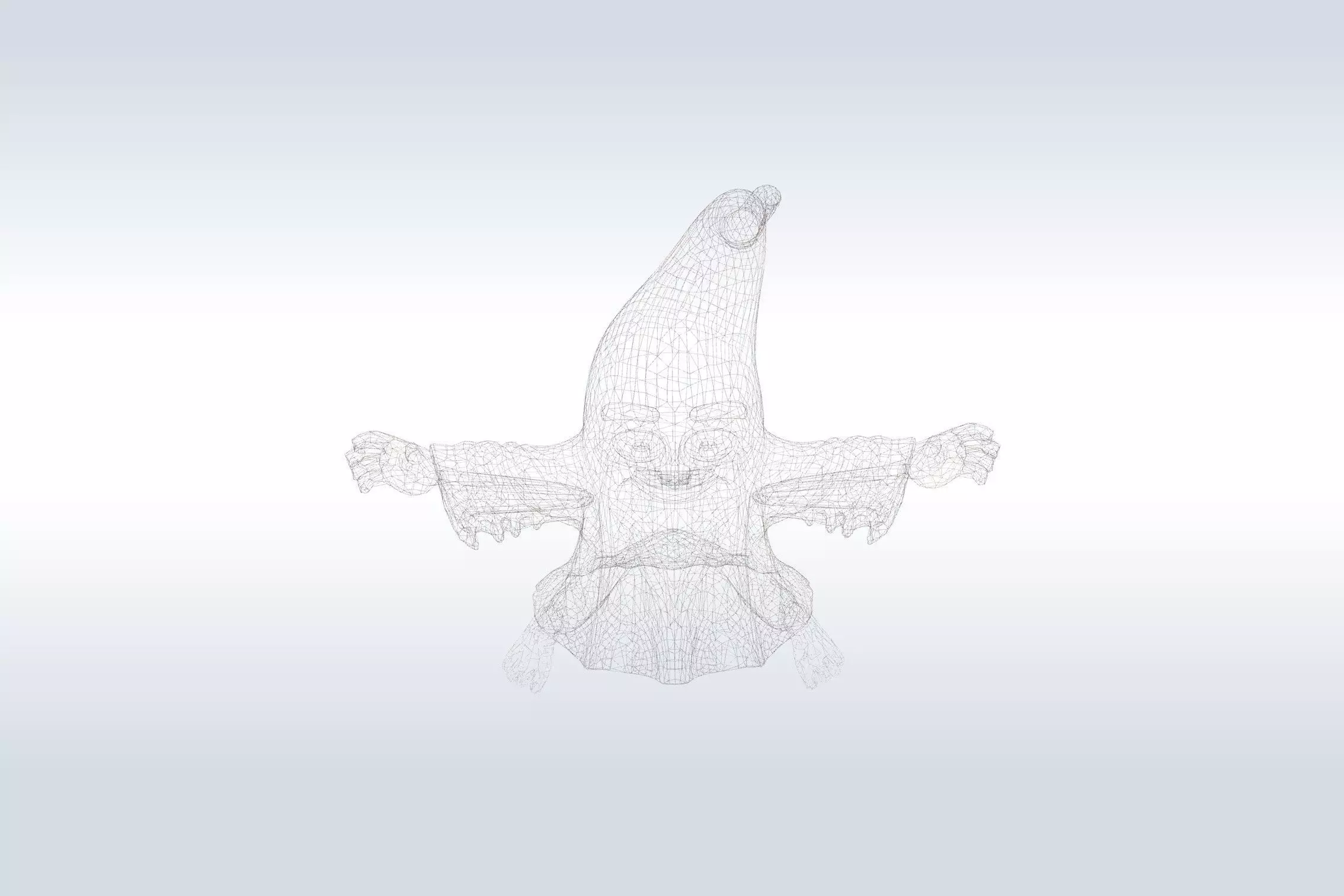 Cheerful Ghost Character Halloween Low-poly 3D model_8