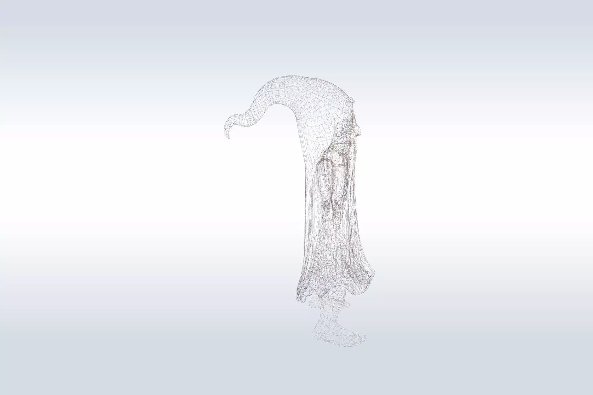 Cheerful Ghost Character Halloween Low-poly 3D model_6