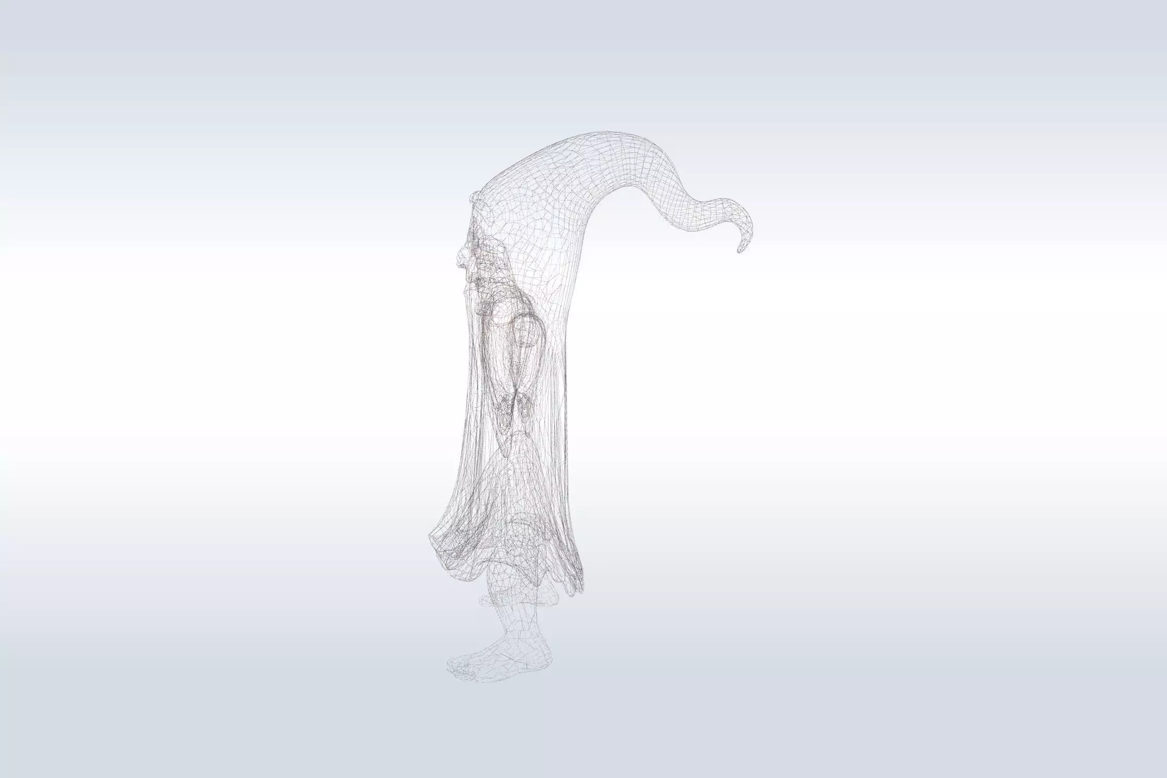 Cheerful Ghost Character Halloween Low-poly 3D model_4