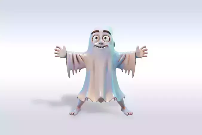 Cheerful Ghost Character Halloween