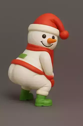 Twerking Snowman 3D Printable Model STL File Digital Download