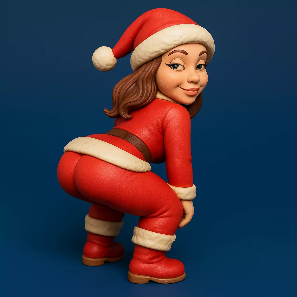Twerking Santa Girl 3D Printable Model STL File Digital Download 3D print model_0