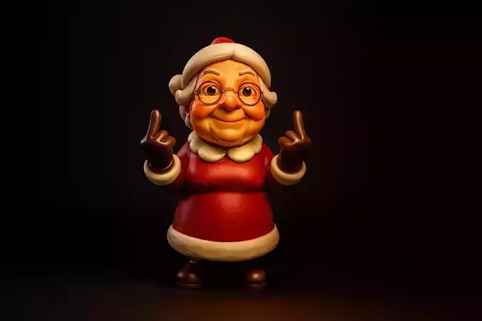 Cheeky Mrs Claus Middle Finger Funny Holiday Figurine