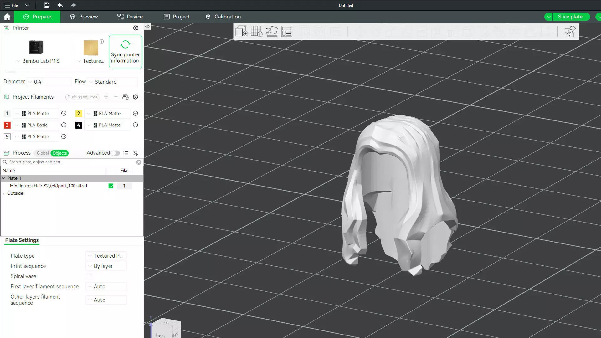 Custom3Dprint Minifigure Accessory - Minifigure Hair S2 - 101 3D print model_2