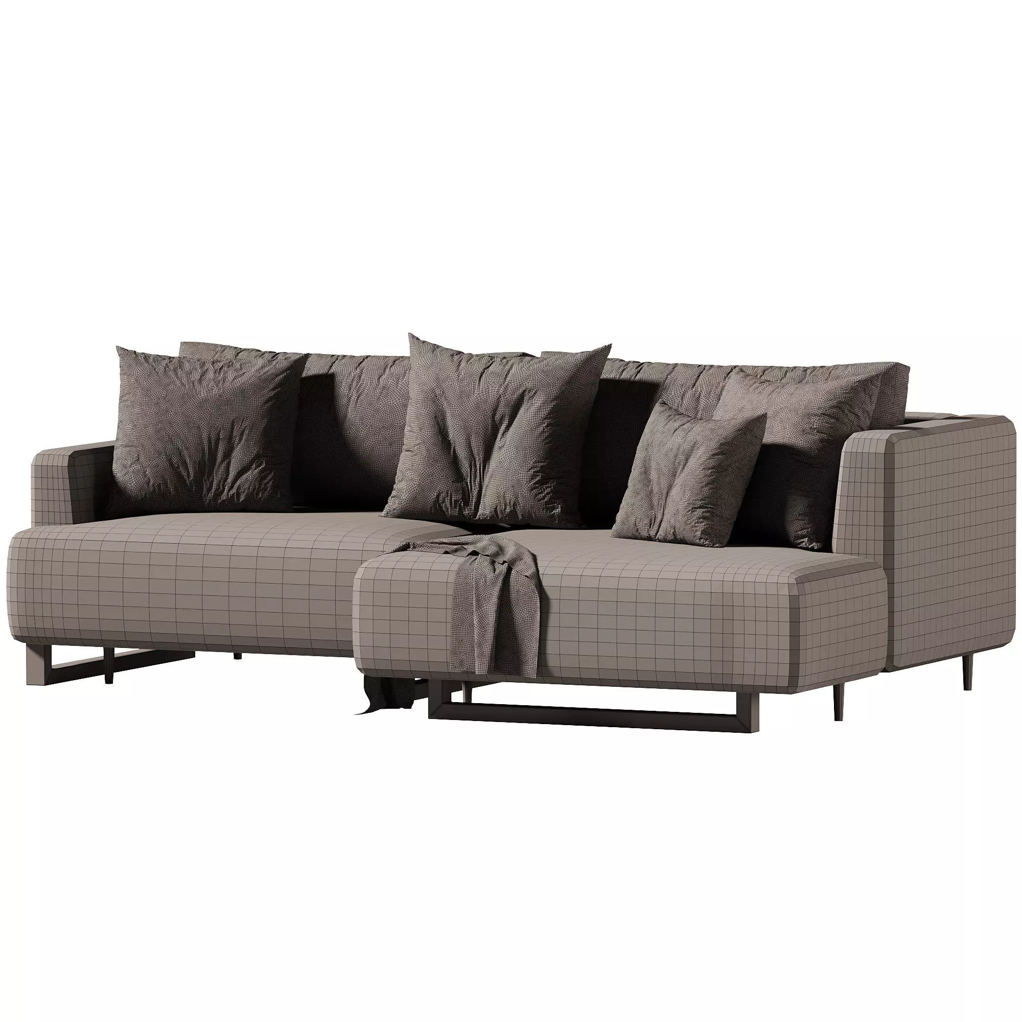 SOFA Bucle Mint Low-poly 3D model_2