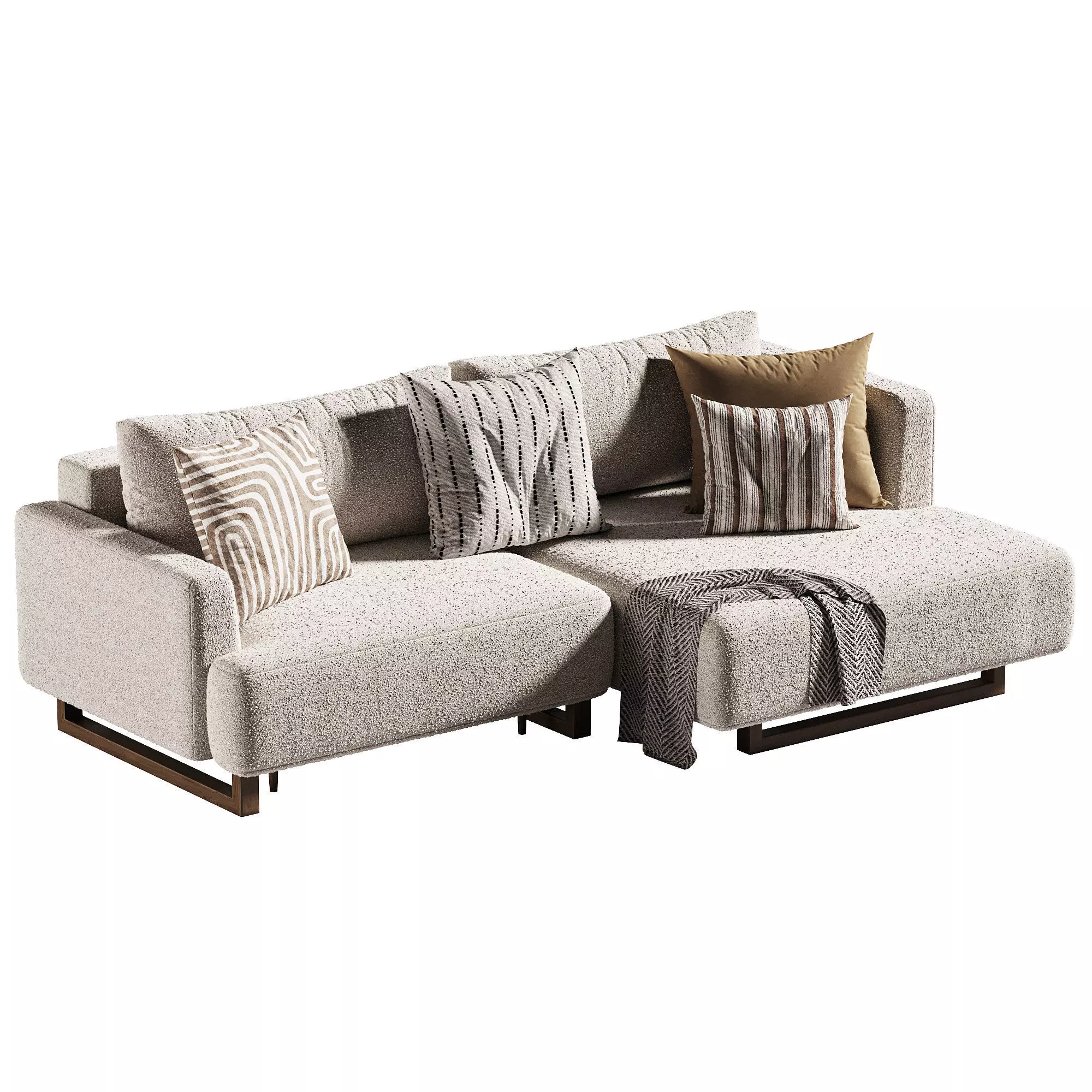 SOFA Bucle Mint Low-poly 3D model_1