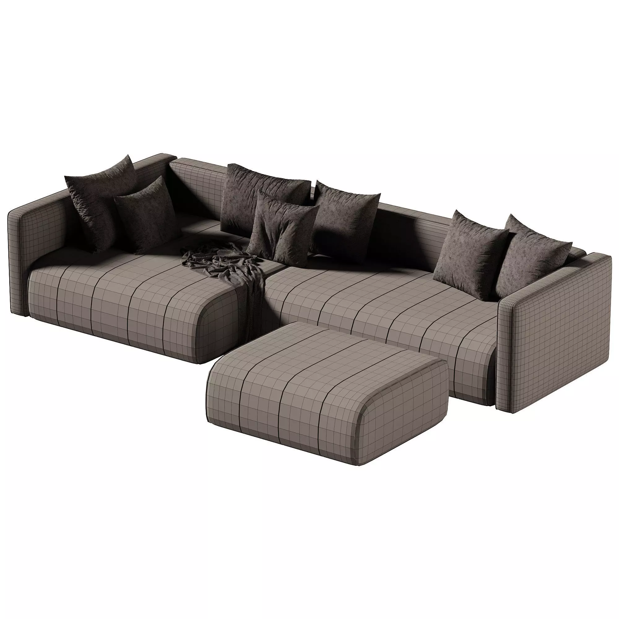 corner sofa ACHILLE modular Low-poly 3D model_3