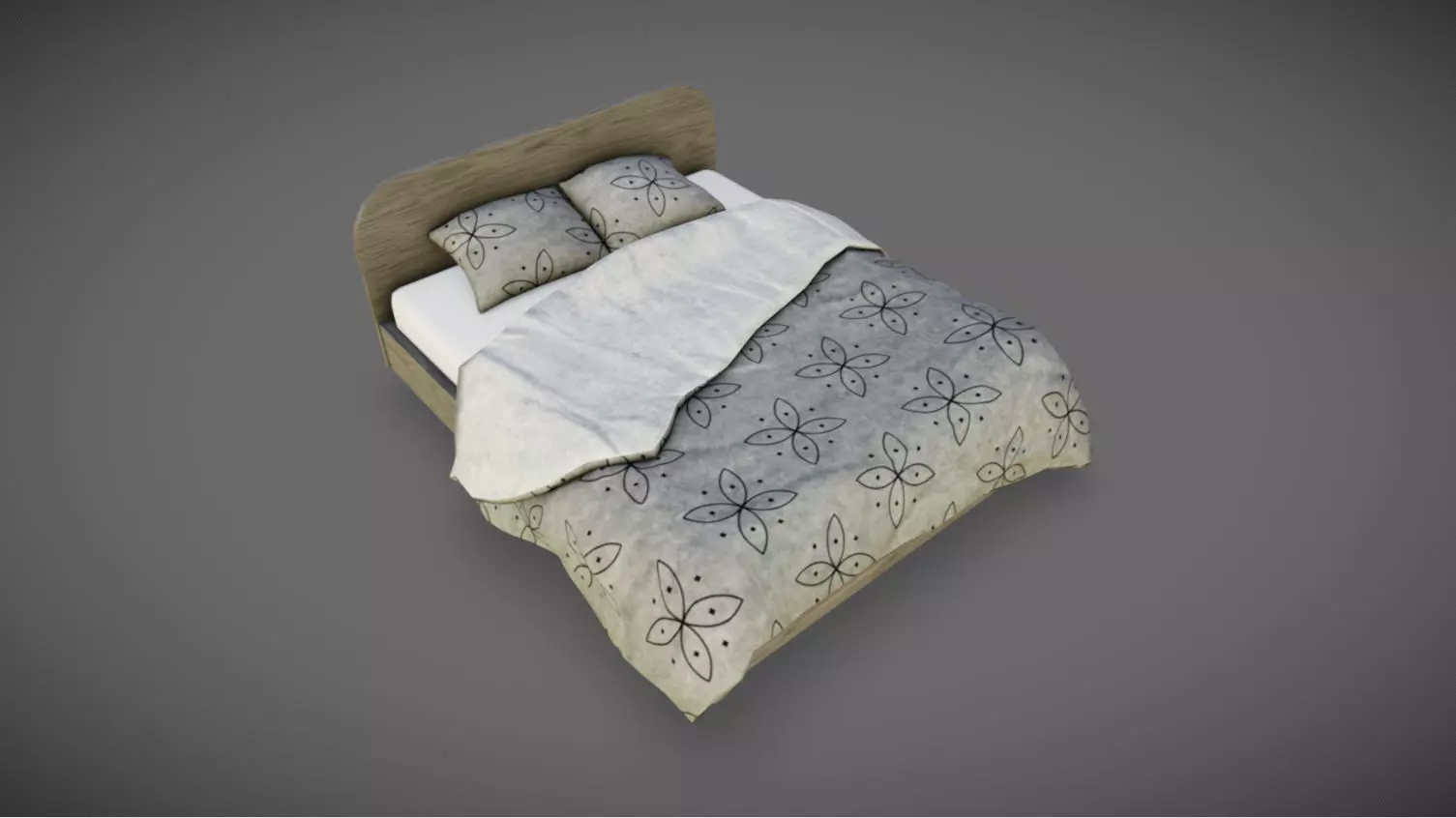 Double Bed 12 Free low-poly 3D model