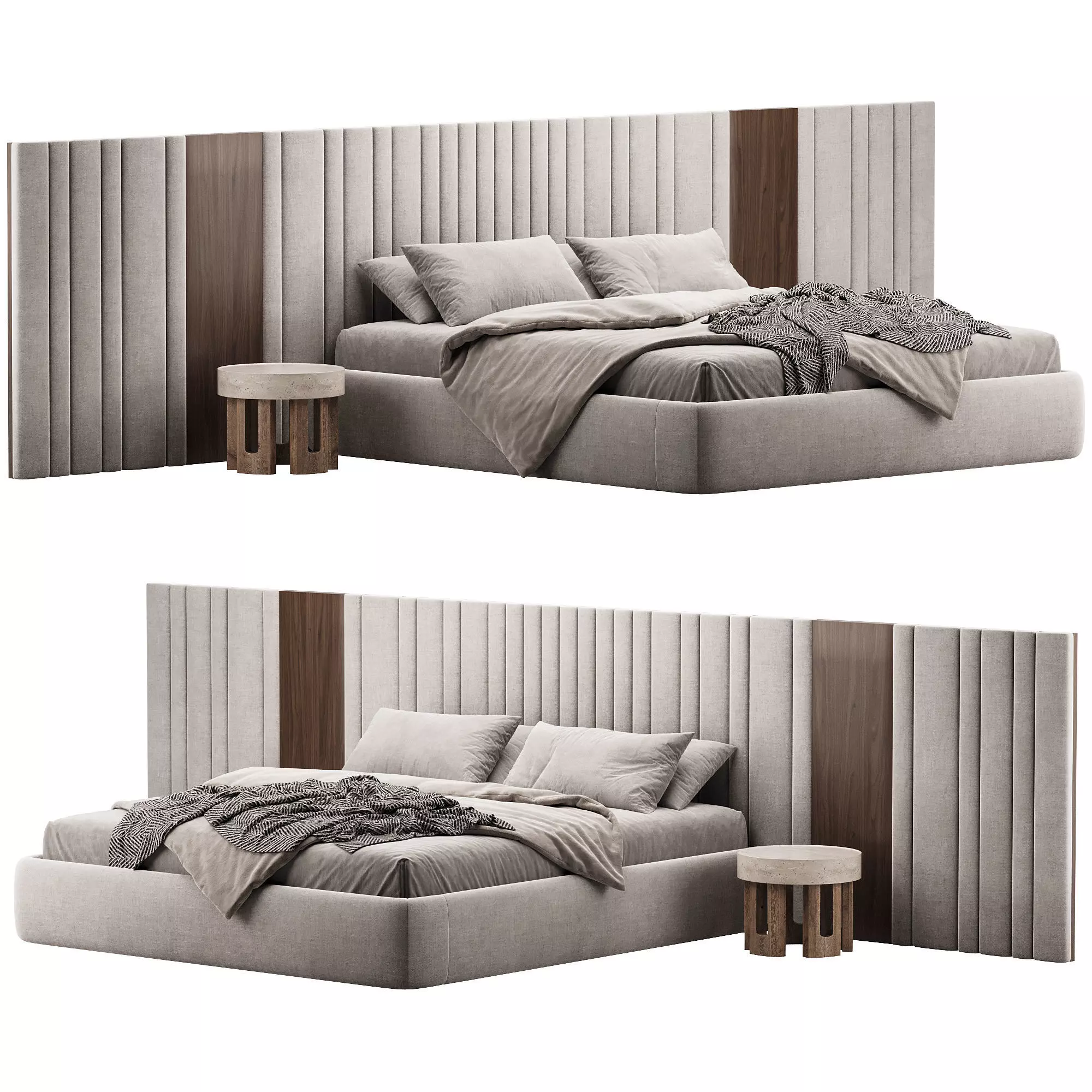 Modi bed Low-poly 3D model_0