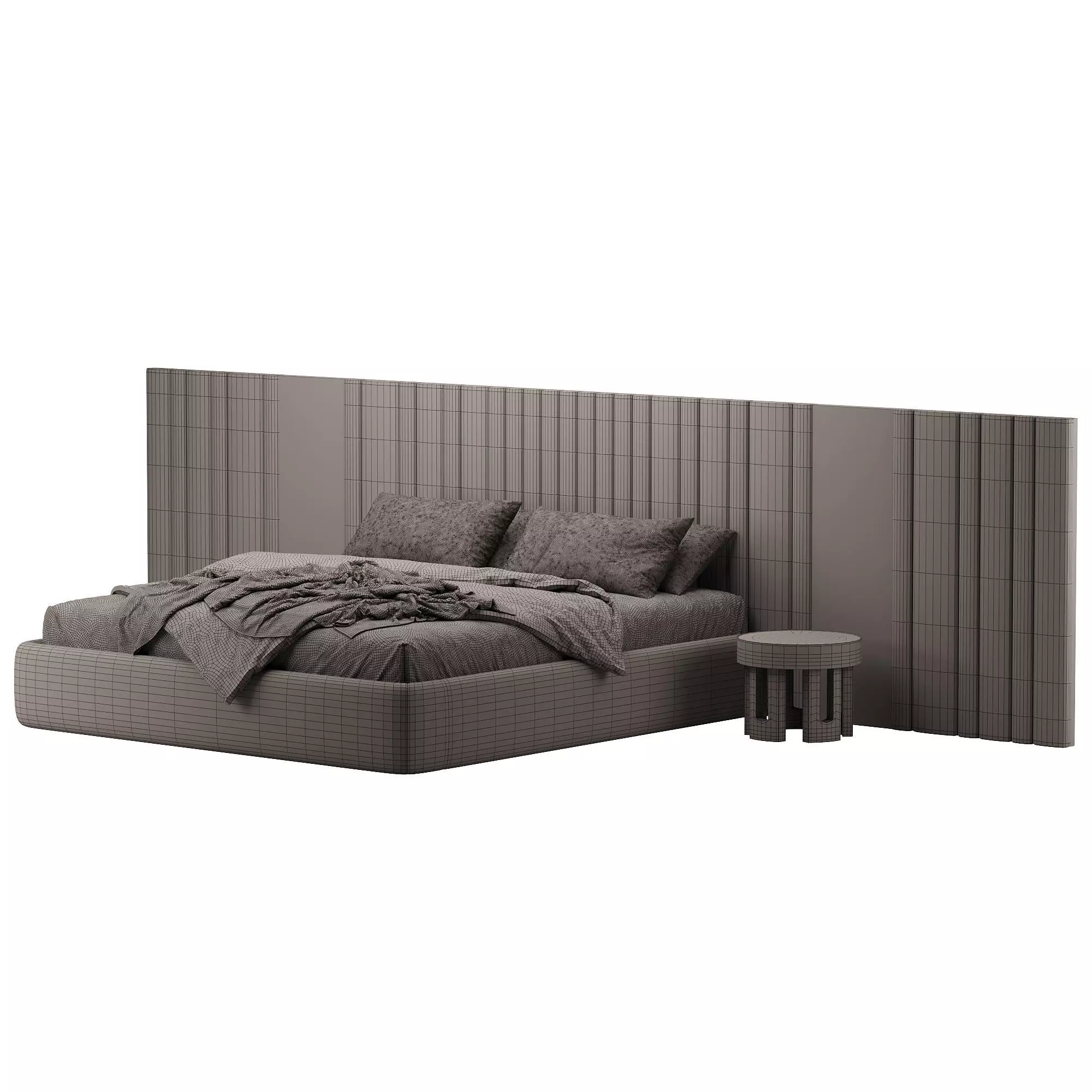 Modi bed Low-poly 3D model_2