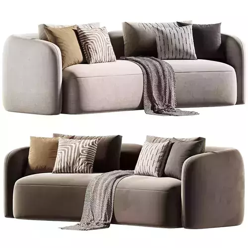 DUEPUNTOZERO Curved fabric sofa with removable cover
