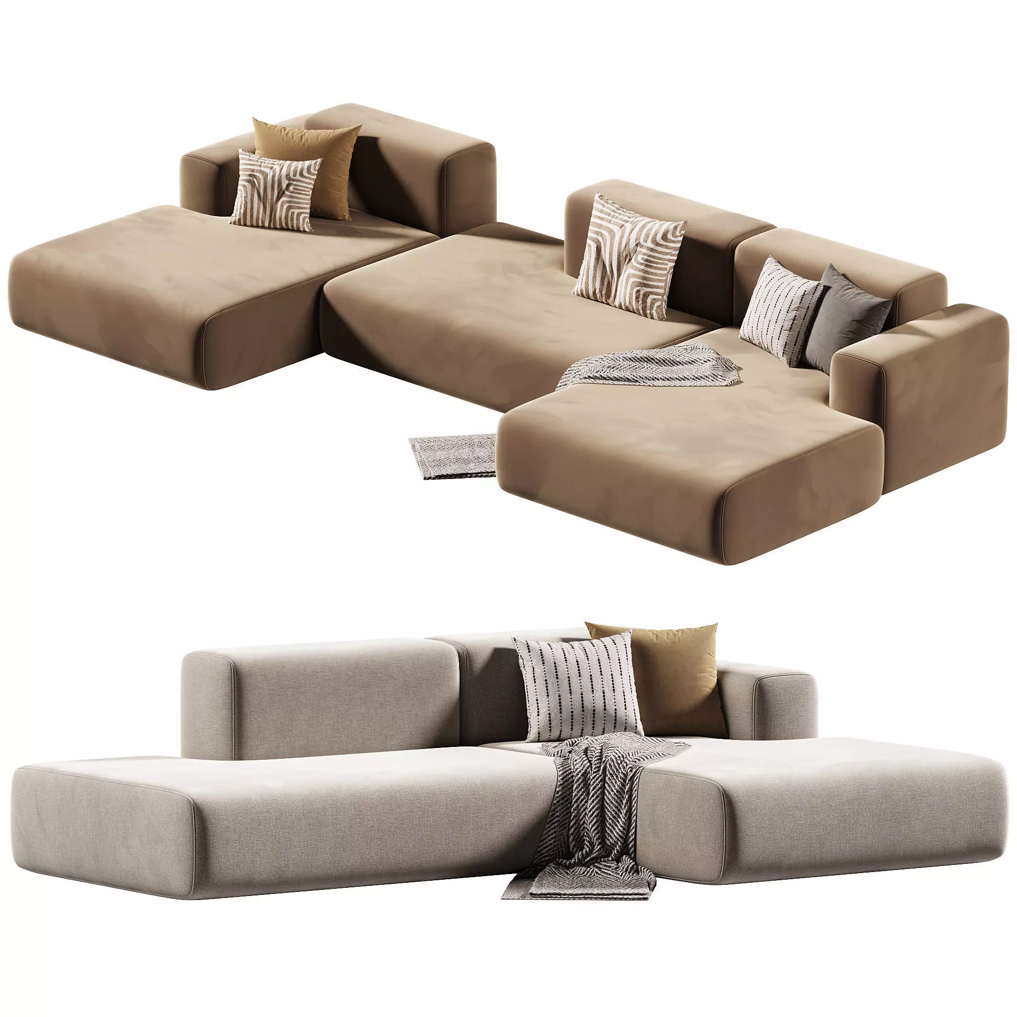 Luzaro Reni Sofa Low-poly 3D model_1