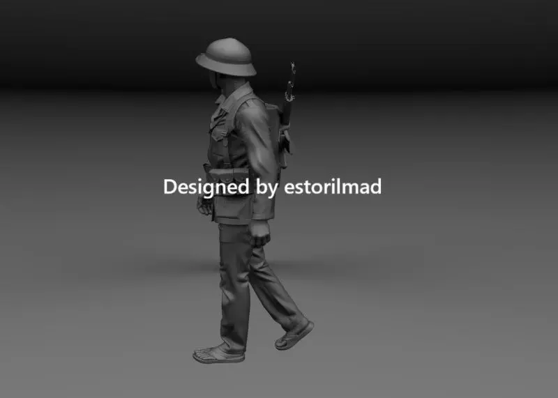 VIETCONG SOLDIER ON PATROL VIETNAM V5 3D print model_2