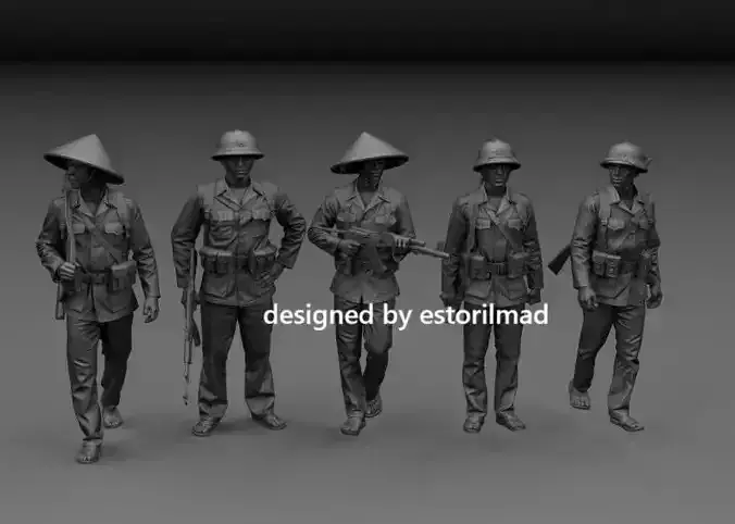 PACK 5 VIETCONG SOLDIER ON PATROL VIETNAM