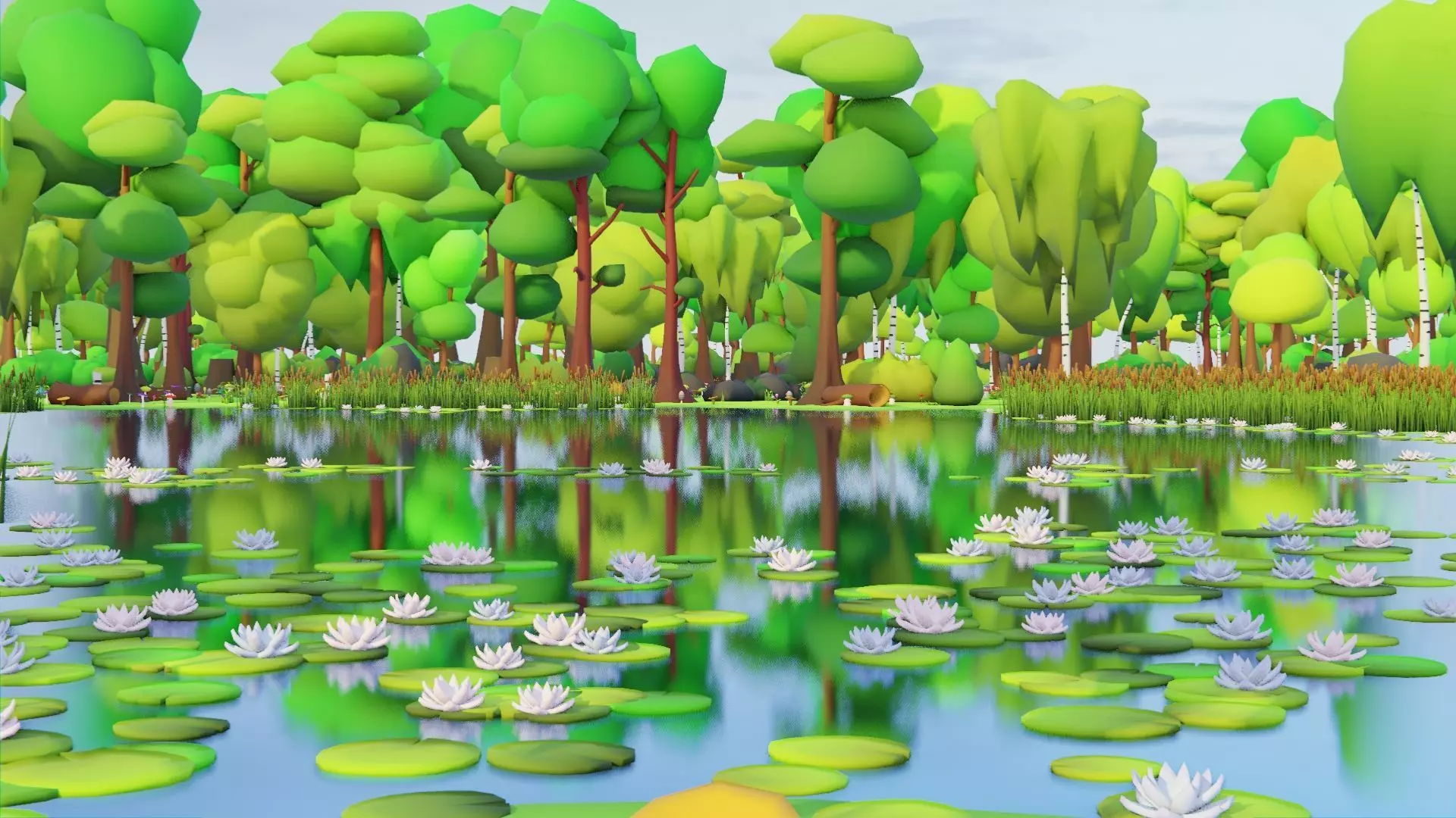 Low Poly Seasonal Forest Biome Low-poly 3D model_4