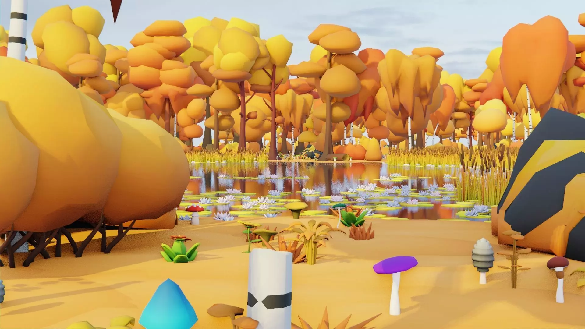Low Poly Seasonal Forest Biome Low-poly 3D model_11