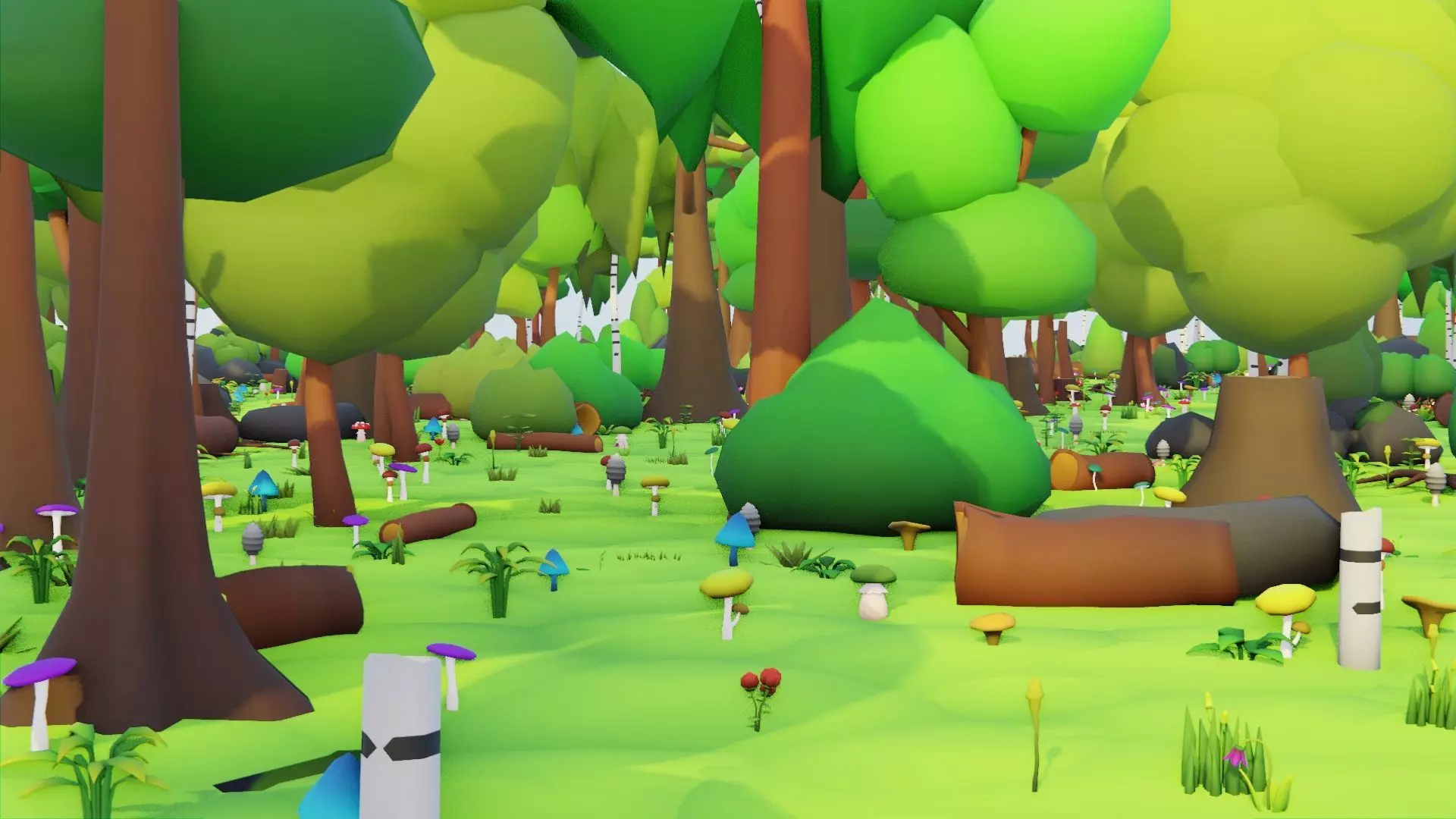 Low Poly Seasonal Forest Biome Low-poly 3D model_7
