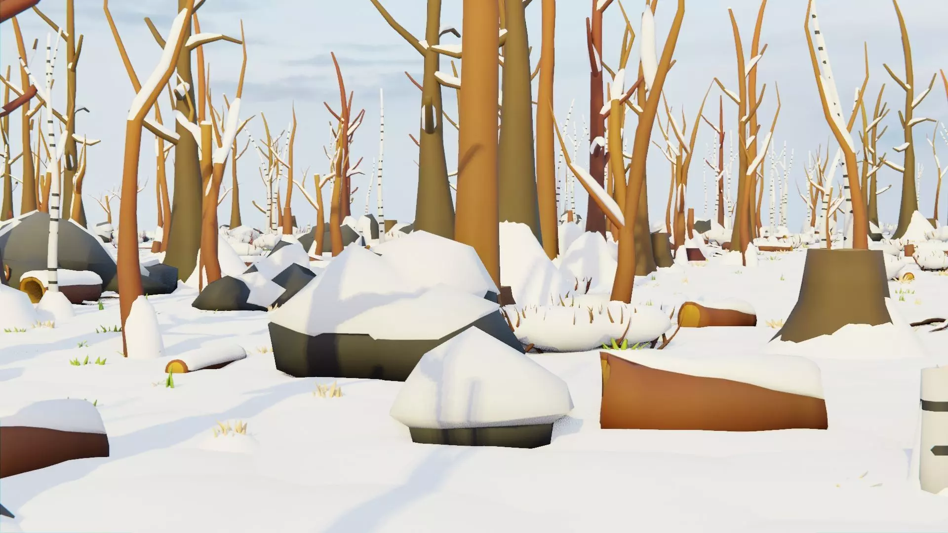 Low Poly Seasonal Forest Biome Low-poly 3D model_21