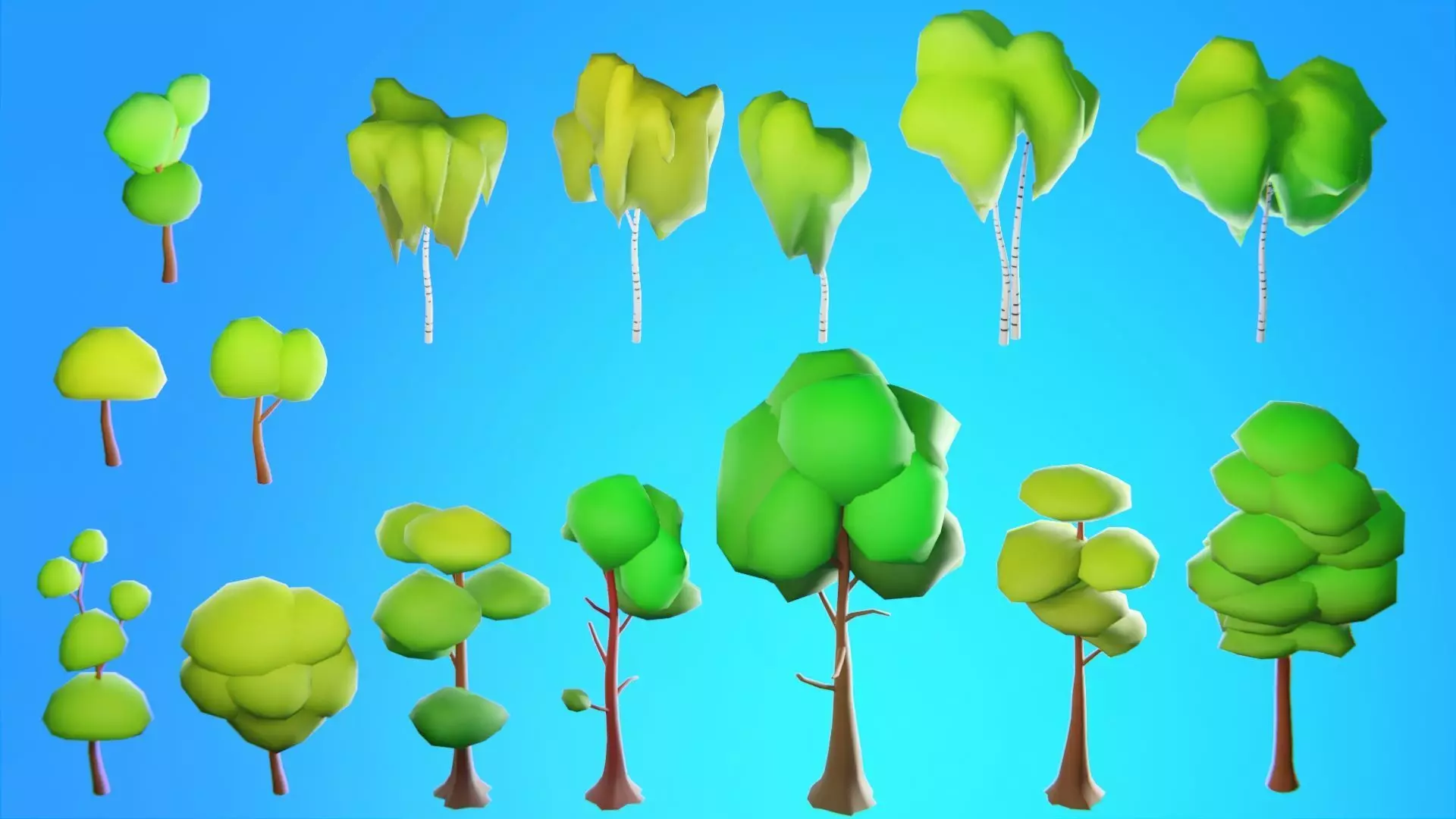 Low Poly Seasonal Forest Biome Low-poly 3D model_40