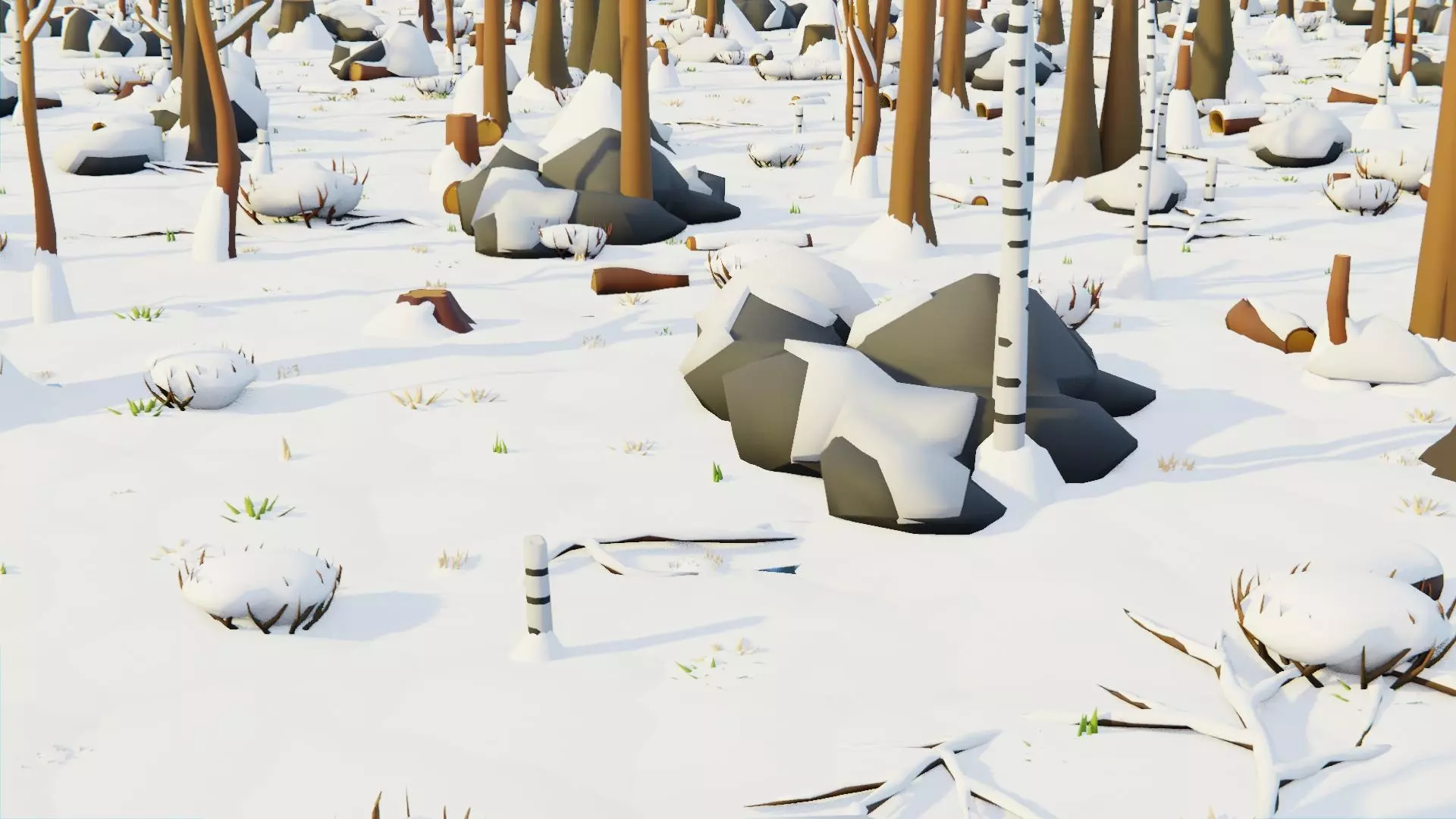 Low Poly Seasonal Forest Biome Low-poly 3D model_20